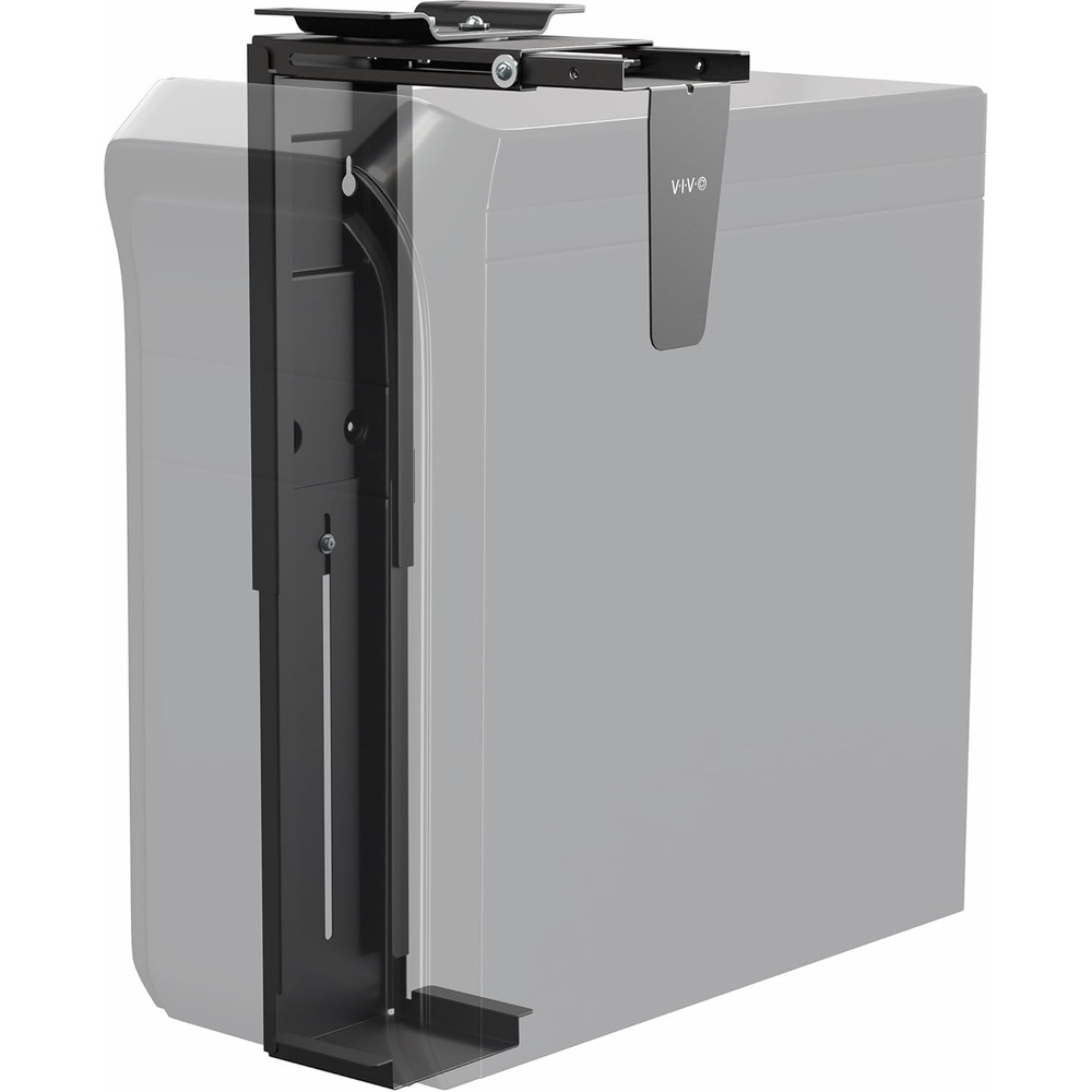 image:imageVIVO Adjustable Under Desk and Wall 35 to 78 inch Wide Office PC Mount Computer Case CPU Machine Holder Stand with Swivel and Secure Locking Holds 22 lbs Black MOUNTPC01Black