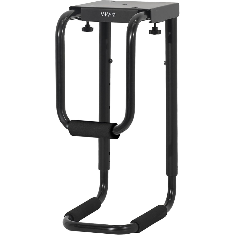image:imageVIVO Heavy Duty Adjustable UnderDesk PC Mount Home and Office Computer CPU Holder with Secure Locking Supports up to 66 lbs Black MOUNTPC04BBlack