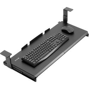 image:imageVIVO Large Height Adjustable Under Desk Keyboard Tray 27 x 11 inch SlideOut Platform Computer Drawer for Typing Black MOUNTKB27HB