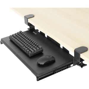 image:imageVIVO Large Keyboard Tray Under Desk Pull Out with Extra Sturdy C Clamp Mount System 27 33 Including Clamps x 11 Inch SlideOut Platform Computer Drawer for Typing Black MOUNTKB05EBlack