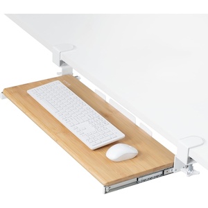 image:imageVIVO Large Keyboard Tray Under Desk Pull Out with Extra Sturdy C Clamp Mount System 27 33 Including Clamps x 11 Inch SlideOut Platform Computer Drawer for Typing Black MOUNTKB05EBamboo