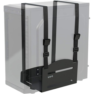 image:imageVIVO Universal PC Wall Mount Adjustable Steel Bracket Computer Case Open Frame CPU Strap Holder Black MOUNTPC03Vwall mount