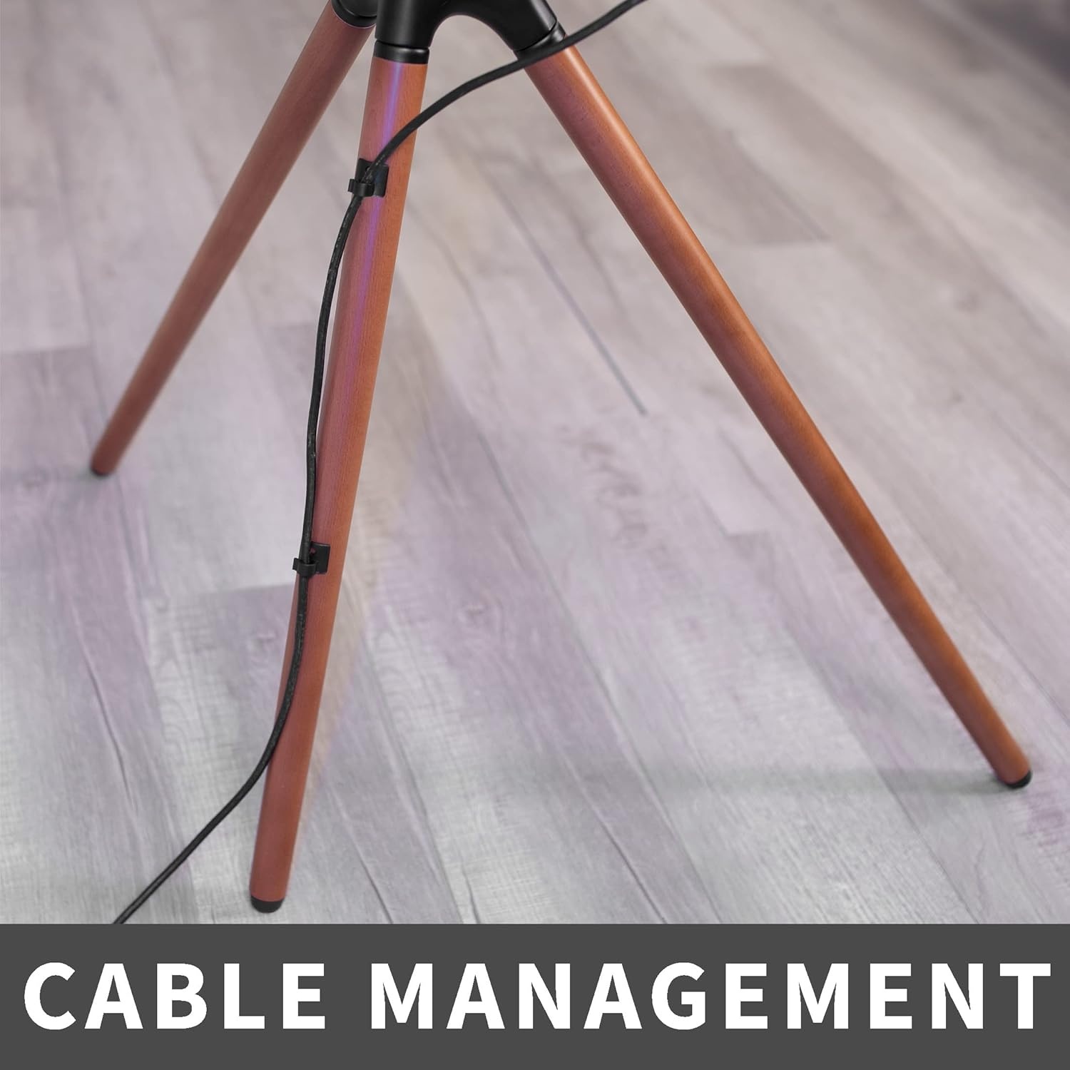 image:imageVIVO Artistic Easel 45 to 65 inch LED LCD Screen Studio TV Display Stand Adjustable TV Mount with Swivel and Tripod Base Black Bracket Dark Walnut Legs STANDTV65ABlack Treated Wood