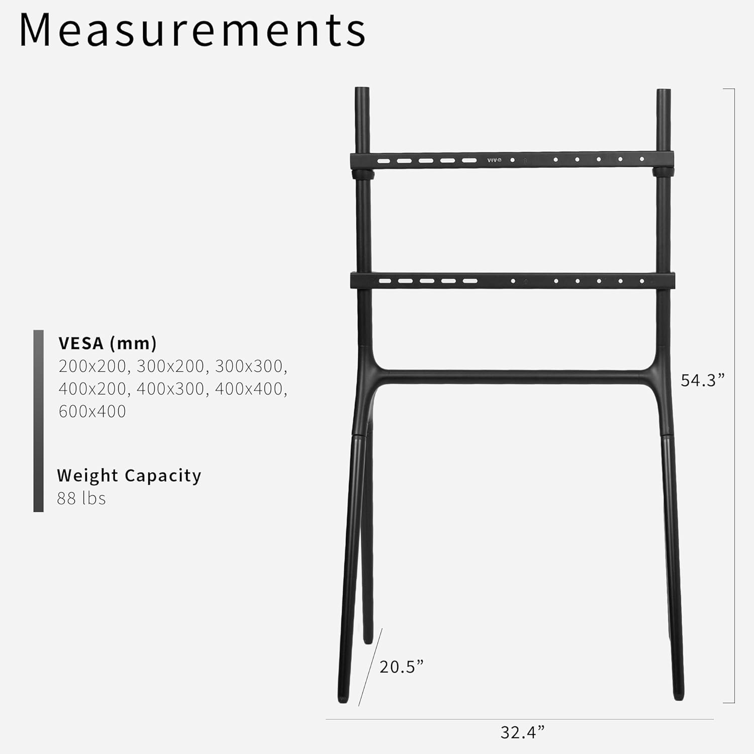 image:imageVIVO Artistic Easel 45 to 65 inch LED LCD Screen Studio TV Display Stand Adjustable TV Mount with Swivel and Tripod Base Black Bracket Dark Walnut Legs STANDTV65ABlack Black