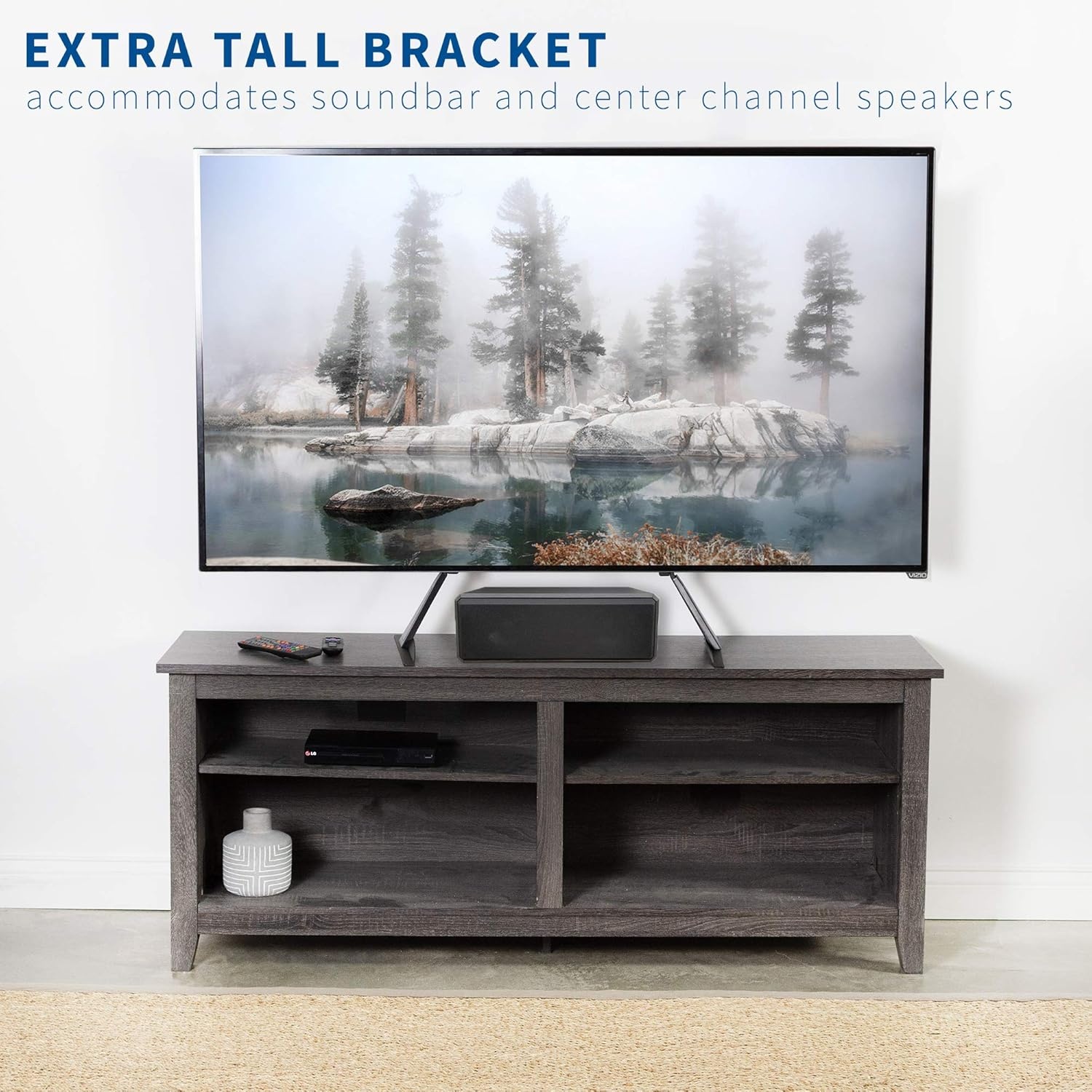 image:imageVIVO Extra Large TV Tabletop Stand for 27 to 85 inch LCD Flat Screens Mount Base with VESA up to 1000x600mm STANDTV01T