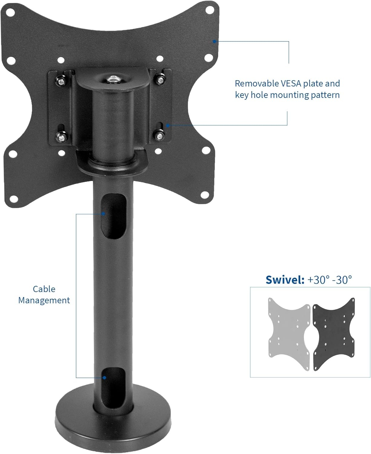 image:imageVIVO Swivel BoltDown TV Stand for 32 to 55 inch Screens Desktop VESA Mount Sturdy Tabletop TV Display STANDTV00M42343 screens