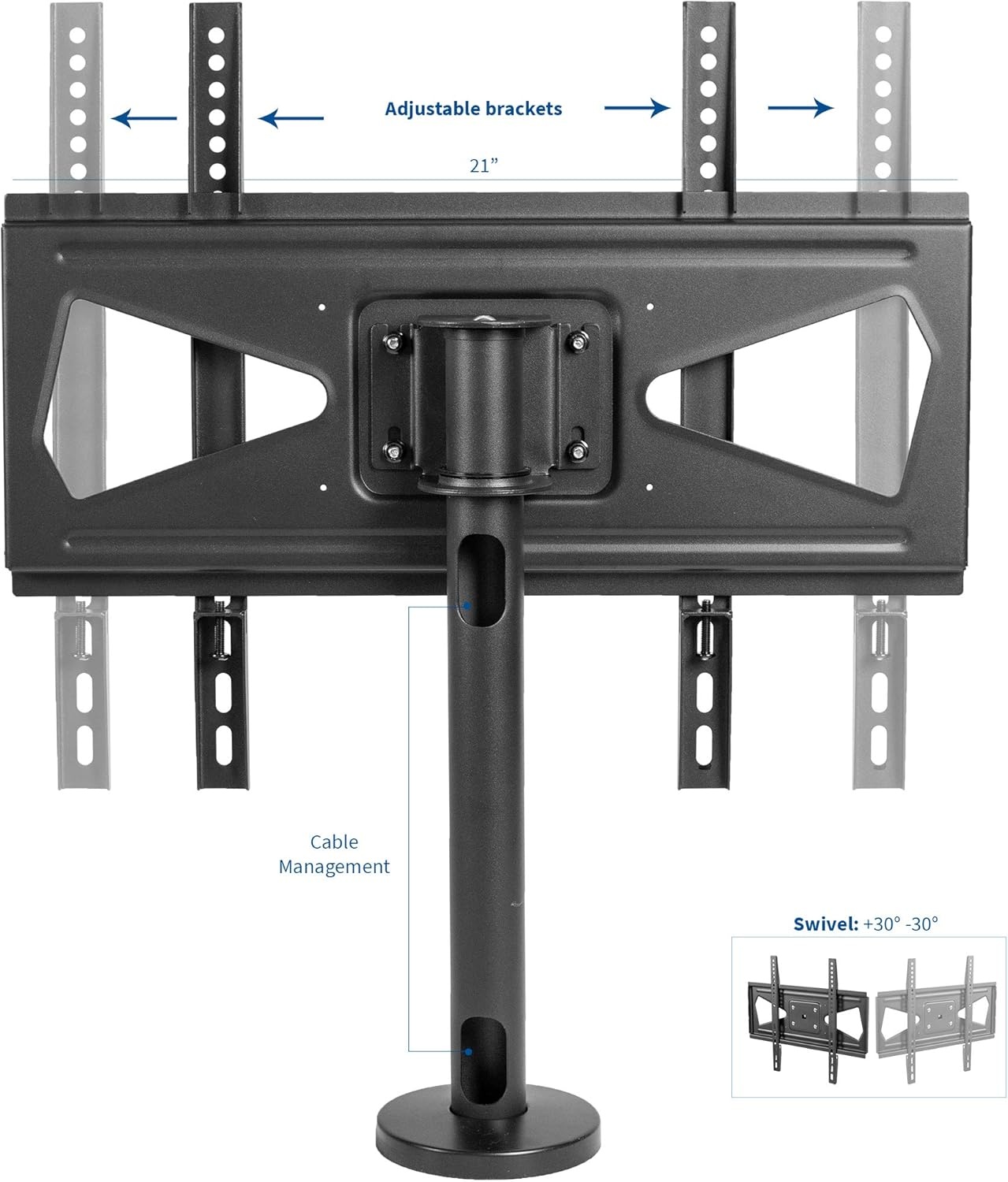 image:imageVIVO Swivel BoltDown TV Stand for 32 to 55 inch Screens Desktop VESA Mount Sturdy Tabletop TV Display STANDTV00M43255 screens