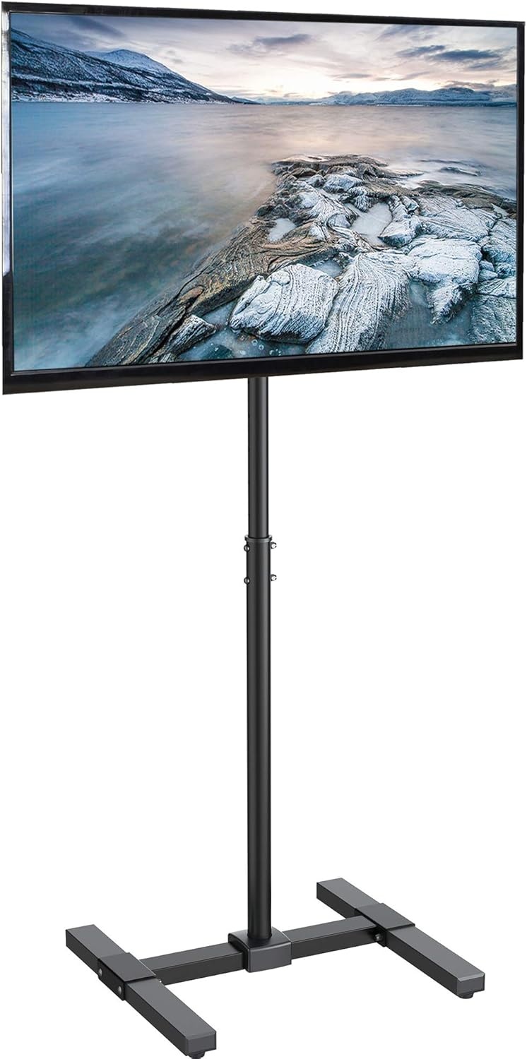 image:imageVIVO TV Floor Stand for 13 to 50 inch Screens up to 44 lbs LCD LED OLED 4K Smart Flat Curved Monitor Panels Max VESA 200x200 Extra Tall Pole for Treadmills and Ellipticals Black STANDTV1713 to 50 Screens