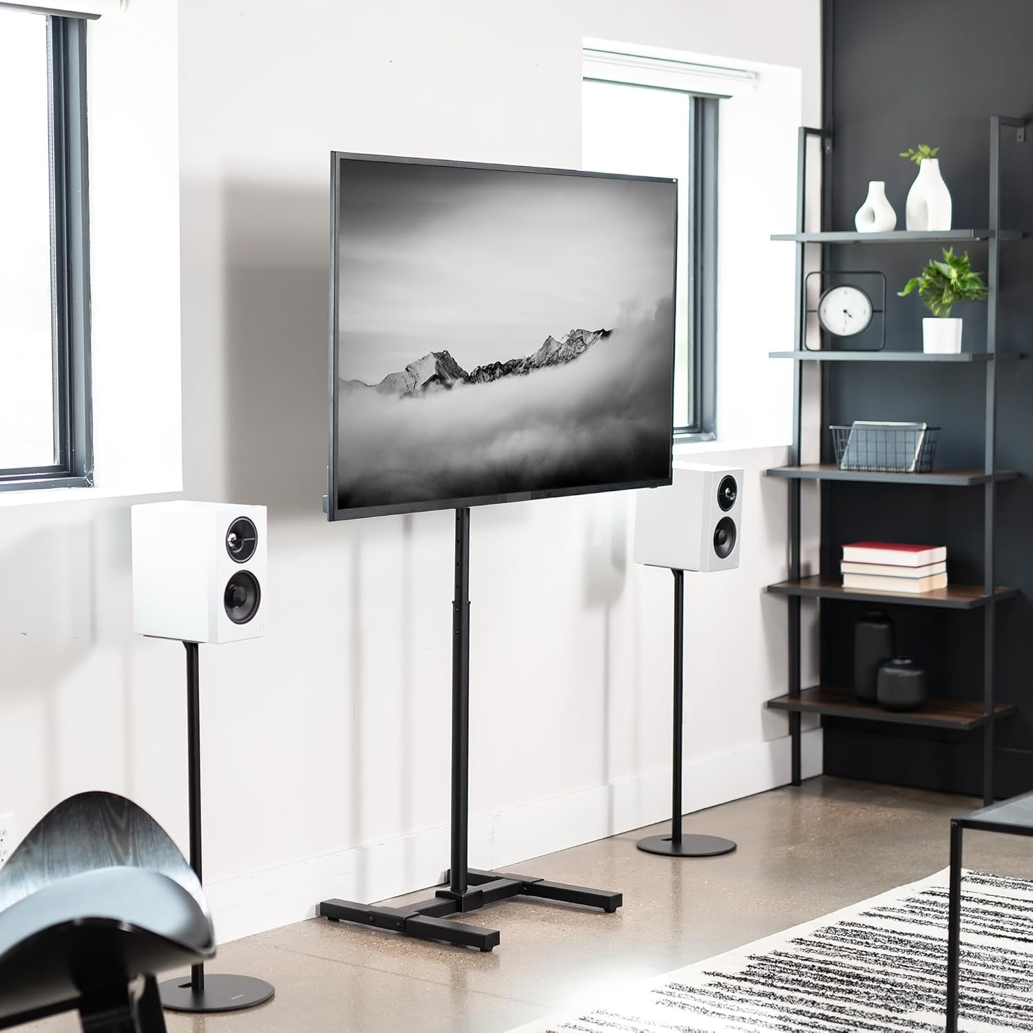 image:imageVIVO TV Floor Stand for 13 to 50 inch Screens up to 44 lbs LCD LED OLED 4K Smart Flat Curved Monitor Panels Max VESA 200x200 Extra Tall Pole for Treadmills and Ellipticals Black STANDTV1713 to 50 Screens