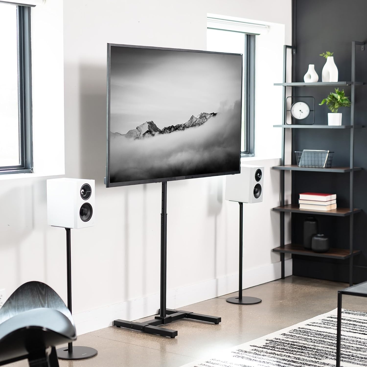 image:imageVIVO TV Floor Stand for 13 to 50 inch Screens up to 44 lbs LCD LED OLED 4K Smart Flat Curved Monitor Panels Max VESA 200x200 Extra Tall Pole for Treadmills and Ellipticals Black STANDTV1713 to 65 Screens
