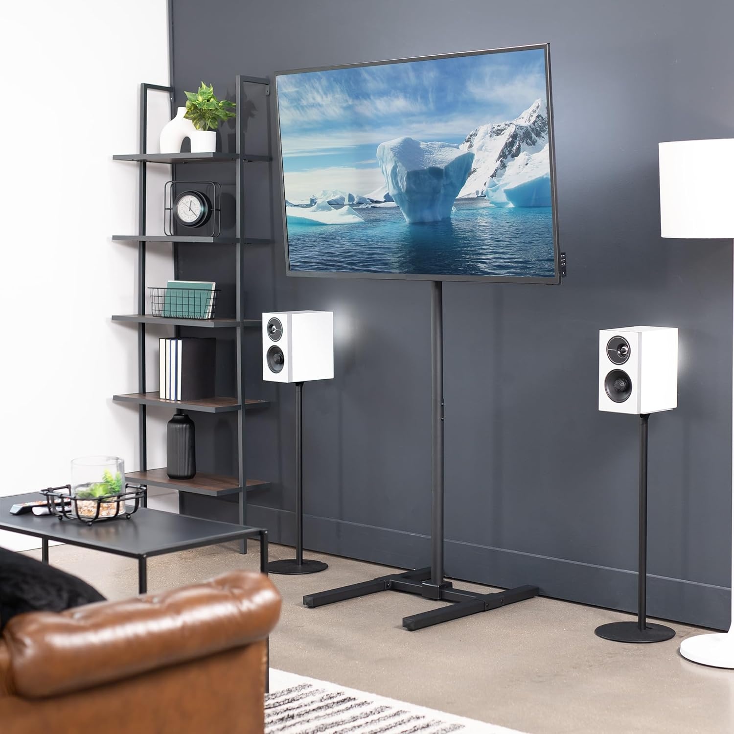 image:imageVIVO TV Floor Stand for 13 to 50 inch Screens up to 44 lbs LCD LED OLED 4K Smart Flat Curved Monitor Panels Max VESA 200x200 Extra Tall Pole for Treadmills and Ellipticals Black STANDTV1713 to 65 Screens