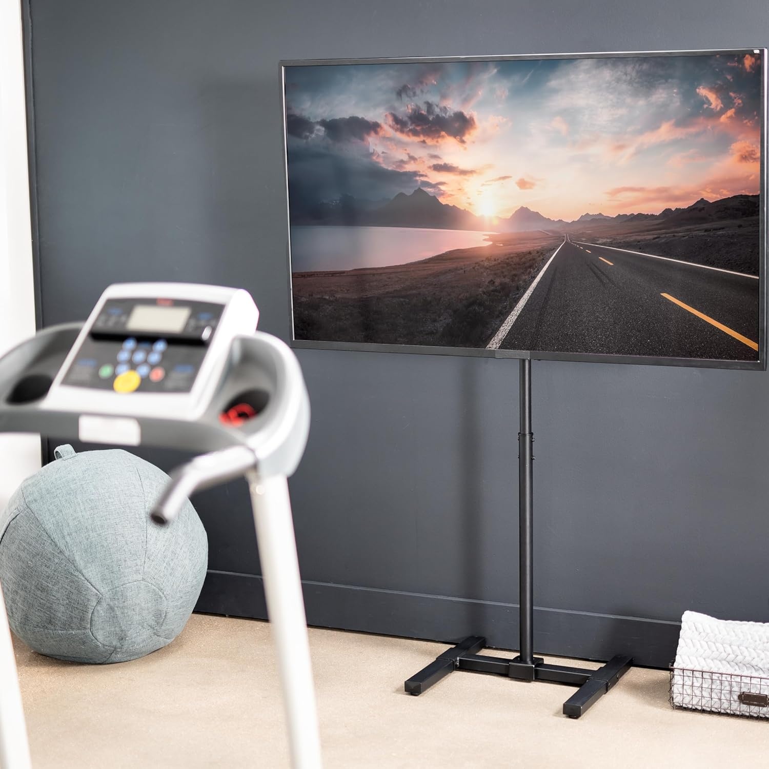 image:imageVIVO TV Floor Stand for 13 to 50 inch Screens up to 44 lbs LCD LED OLED 4K Smart Flat Curved Monitor Panels Max VESA 200x200 Extra Tall Pole for Treadmills and Ellipticals Black STANDTV1713 to 65 Screens