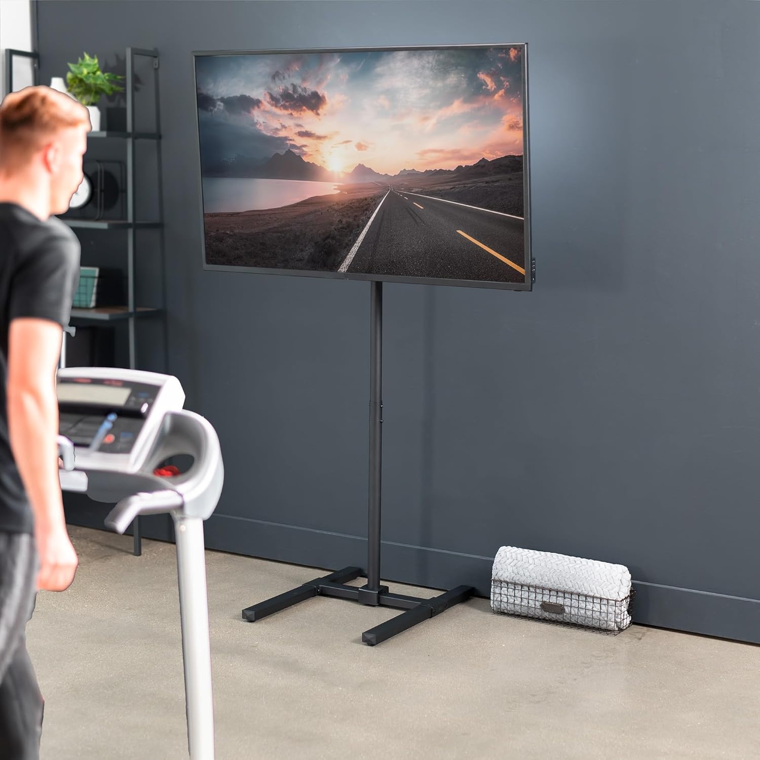 image:imageVIVO TV Floor Stand for 13 to 50 inch Screens up to 44 lbs LCD LED OLED 4K Smart Flat Curved Monitor Panels Max VESA 200x200 Extra Tall Pole for Treadmills and Ellipticals Black STANDTV1713 to 65 Screens