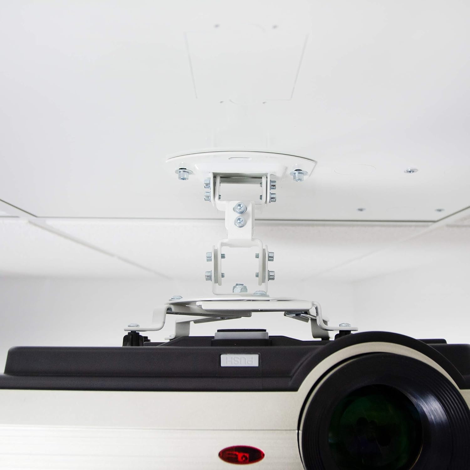 image:imageVIVO Universal Adjustable 2 x 2 feet Drop Ceiling Extending Projector Mount Suspended Dropin Ceiling Tile Projection Mounting Kit for Office Home or School White MOUNTVP08DP6 Drop