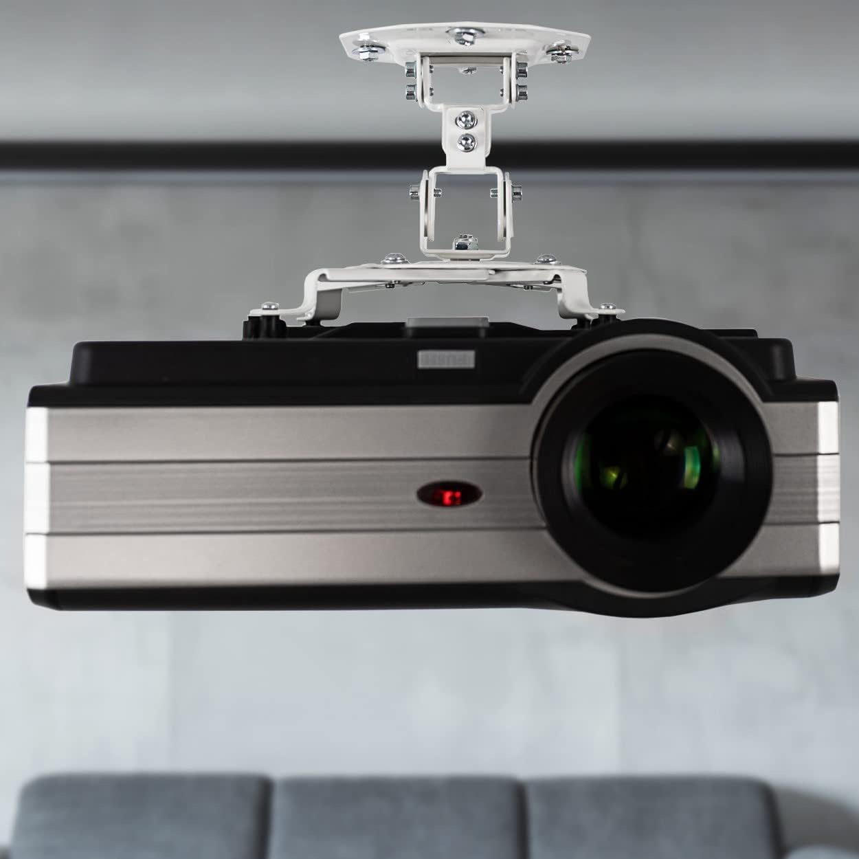 image:imageVIVO Universal Adjustable Ceiling Projector Projection Mount Extending Arms Mounting Bracket White MOUNTVP01WWhite