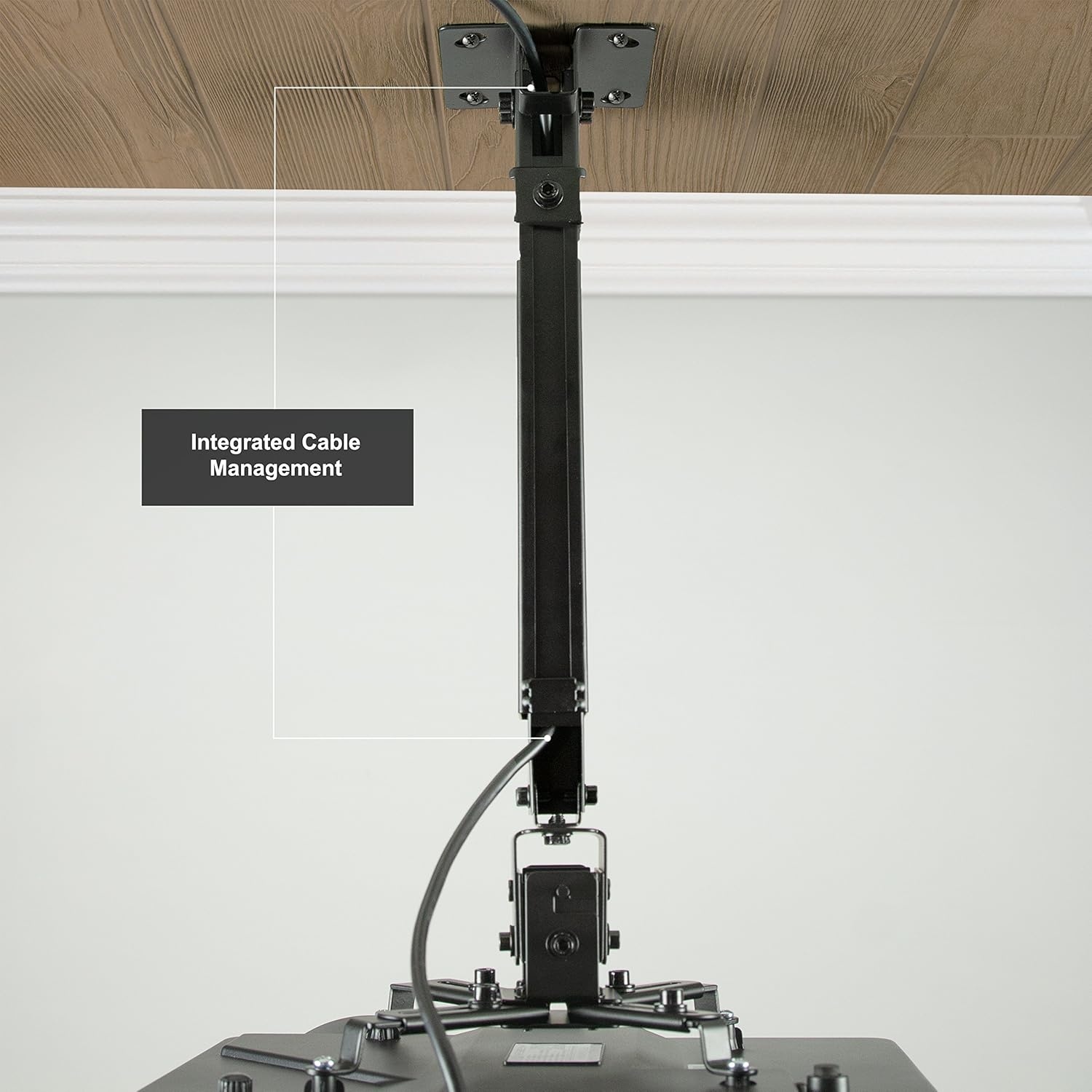 image:imageVIVO Universal Adjustable Wall Ceiling Projector Mount Bracket Extendable Length Projection White MOUNTVP06WBlack