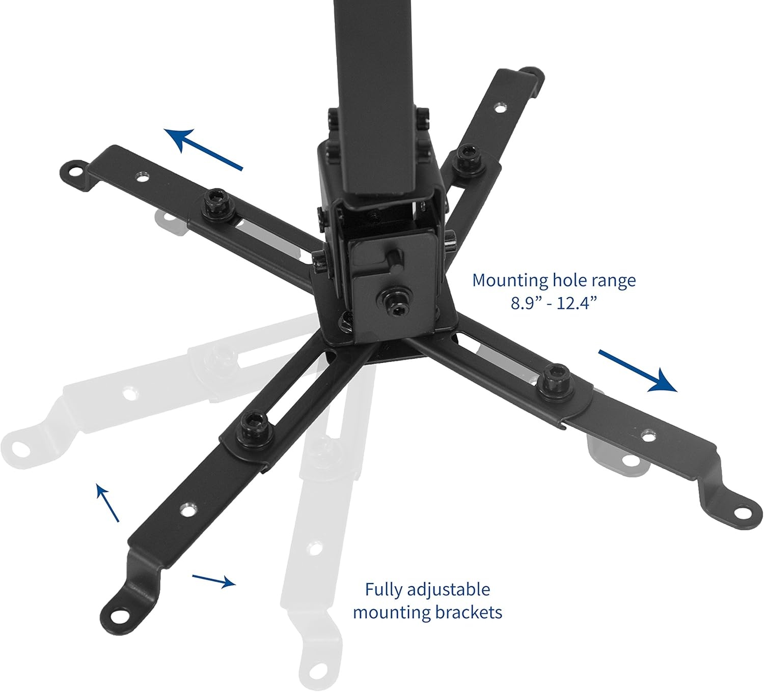 image:imageVIVO Universal Adjustable Wall Ceiling Projector Mount Bracket Extendable Length Projection White MOUNTVP06WBlack