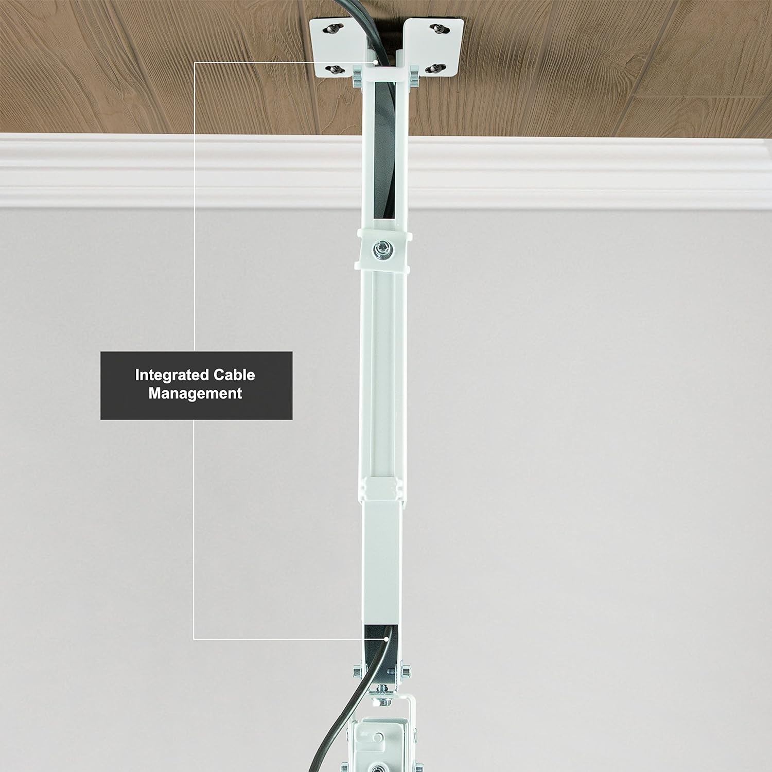 image:imageVIVO Universal Adjustable Wall Ceiling Projector Mount Bracket Extendable Length Projection White MOUNTVP06WWhite