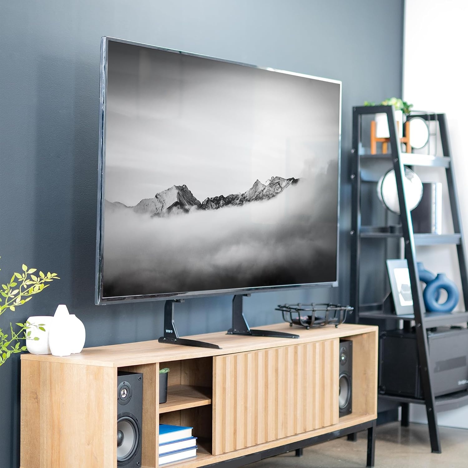 image:imageVIVO Universal Tabletop TV Base Stand for 22 to 65 inch LCD Flat Screens Pedestal Replacement Legs VESA Mount with Hardware Included STANDTV00Y