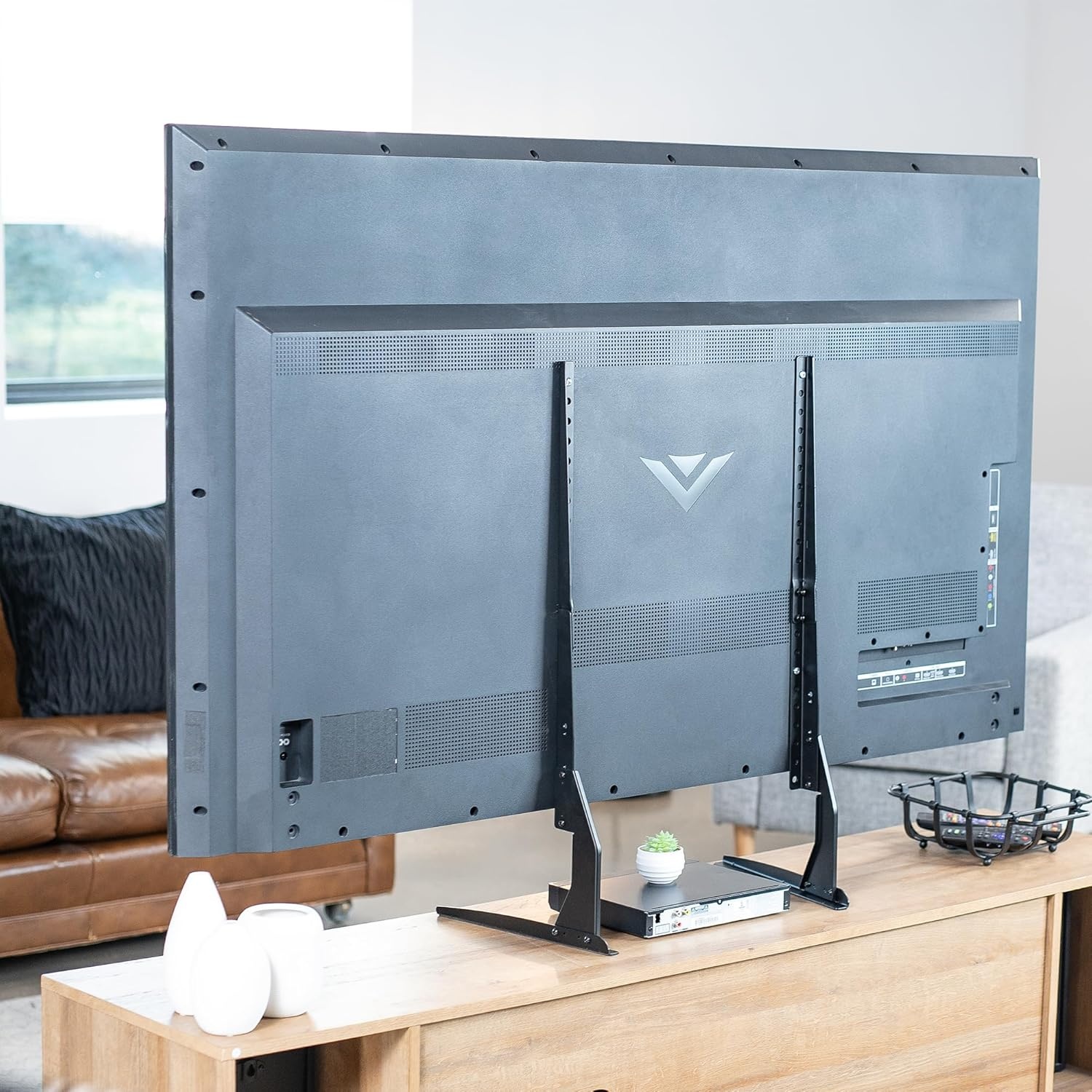 image:imageVIVO Universal Tabletop TV Base Stand for 22 to 65 inch LCD Flat Screens Pedestal Replacement Legs VESA Mount with Hardware Included STANDTV00Y