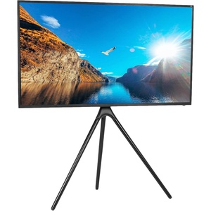 image:imageVIVO Artistic Easel 45 to 65 inch LED LCD Screen Studio TV Display Stand Adjustable TV Mount with Swivel and Tripod Base Black Bracket Dark Walnut Legs STANDTV65ABlack  Black