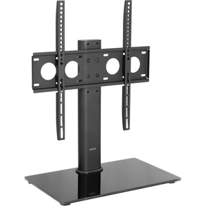 image:imageVIVO Black Universal TV Stand for 32 to 50 inch LCD LED Flat Screens Tabletop VESA Mount with Tempered Glass Base and Cable Management STANDTV00J