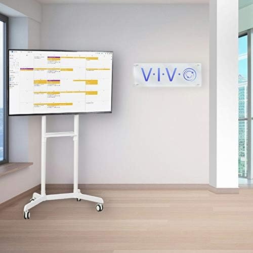 image:imageVIVO Mobile Premium TV Cart for 32 to 88 inch Screens up to 154 lbs Samsung Digital Flipchart Microsoft Surface Hub 2S Portrait to Landscape Shelf Wheels Max VESA 600x400 Black STANDTV02PBWhite