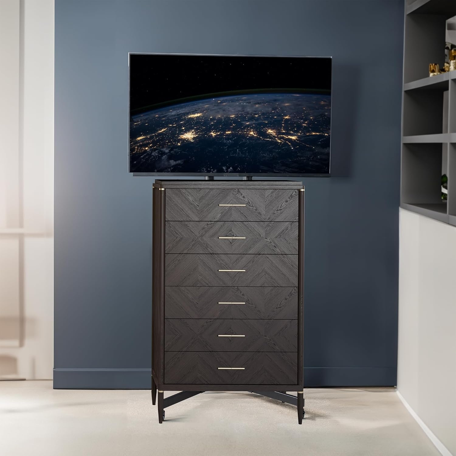 image:imageVIVO Tall TV Cart for 32 to 83 inch Screens up to 110 lbs LCD LED OLED 4K Smart Flat and Curved Panels Rolling Stand with Laptop DVD Shelf Locking Wheels Max VESA 600x400 Black STANDTV13E32 to 83 screen