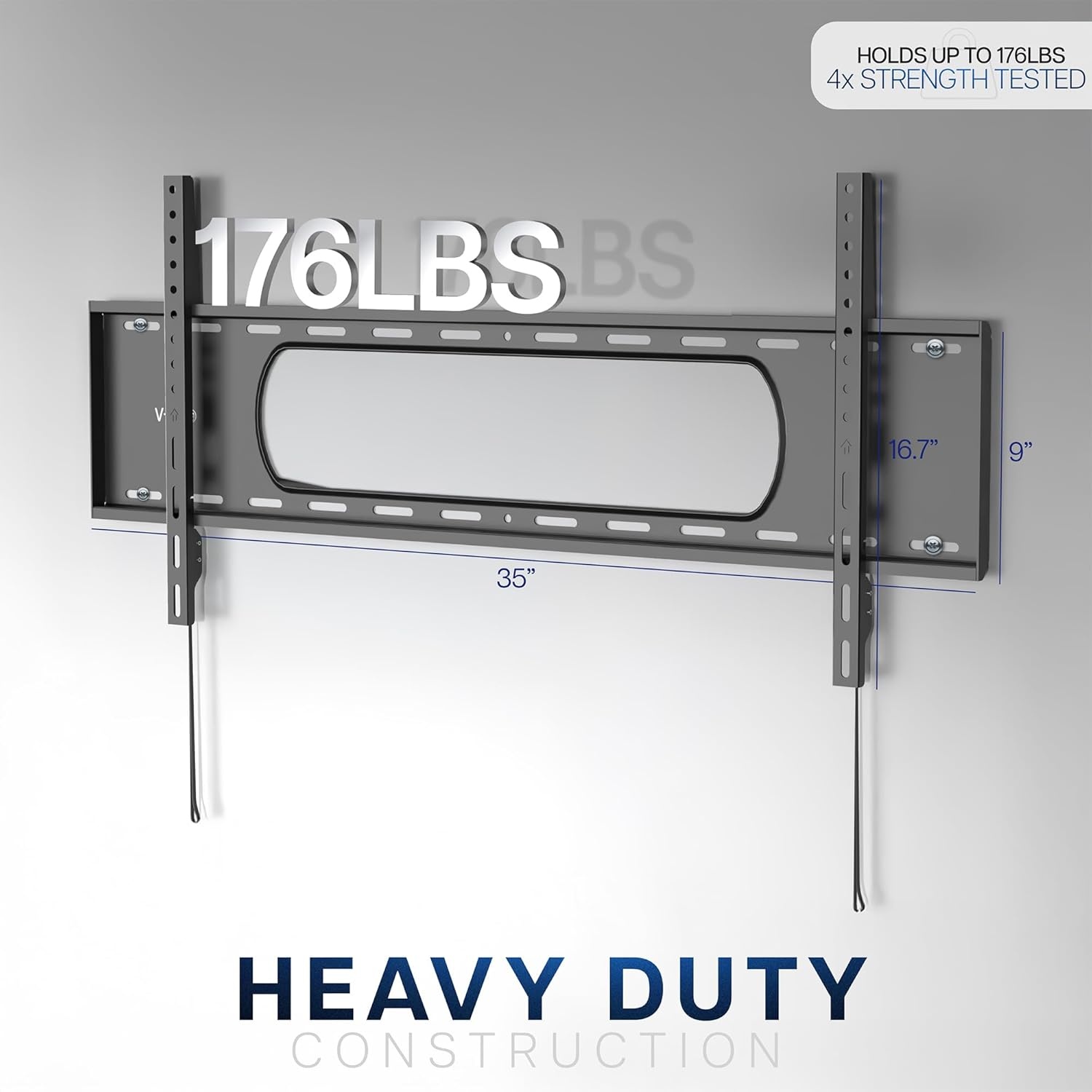 image:imageVIVO Ultra Heavy Duty TV Wall Mount for 43 to 90 inch Screens Large Fixed Mount Fits up to 800x400mm VESA Black MOUNTVW090F43 to 90 screens