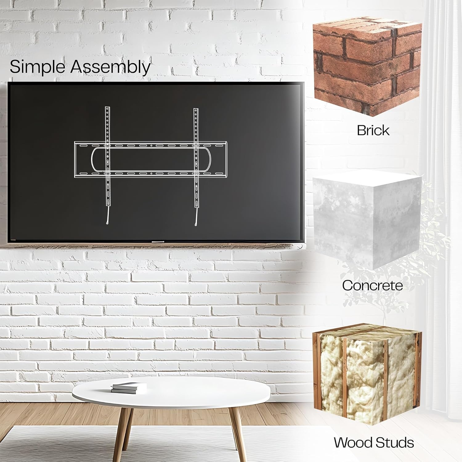 image:imageVIVO Ultra Heavy Duty TV Wall Mount for 43 to 90 inch Screens Large Fixed Mount Fits up to 800x400mm VESA Black MOUNTVW090F43 to 90 screens