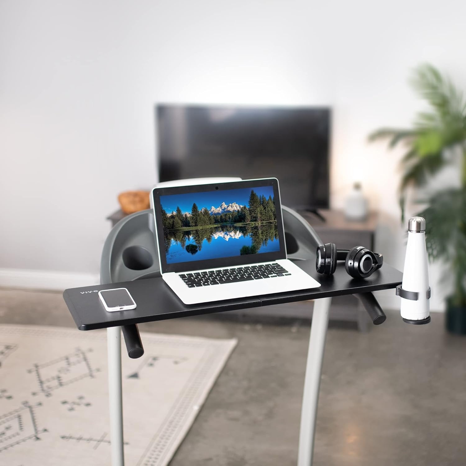image:imageVIVO Universal Treadmill Desk Ergonomic Platform Designed for Notebooks Tablets Laptops and More Workstation for Treadmill Handlebars up to 31 inches Black STANDTDML2Deluxe