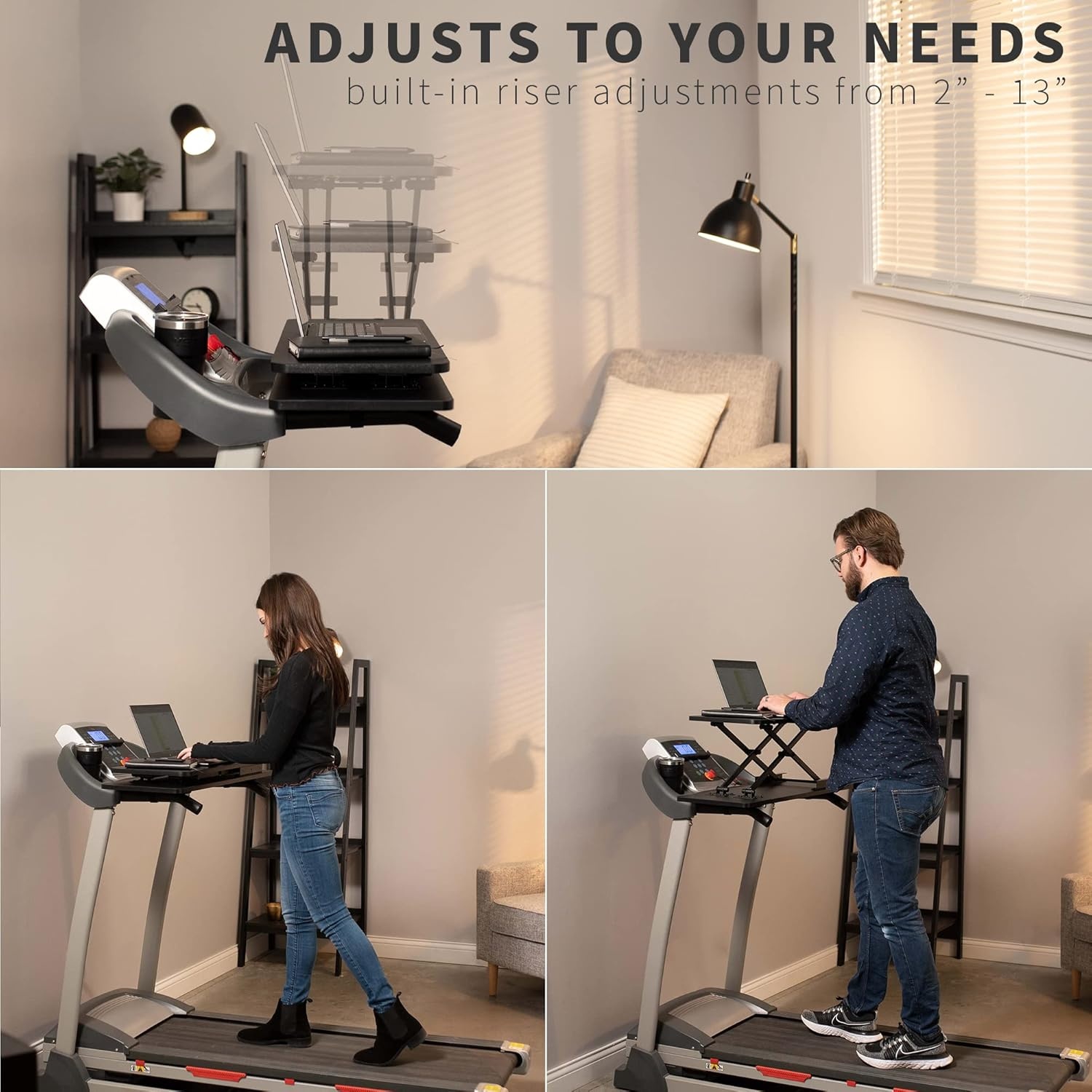 image:imageVIVO Universal Treadmill Desk Riser Height Adjustable Platform for Notebooks Tablets Laptops and More Workstation for Treadmill Handlebars up to 33 inches StandTDML3