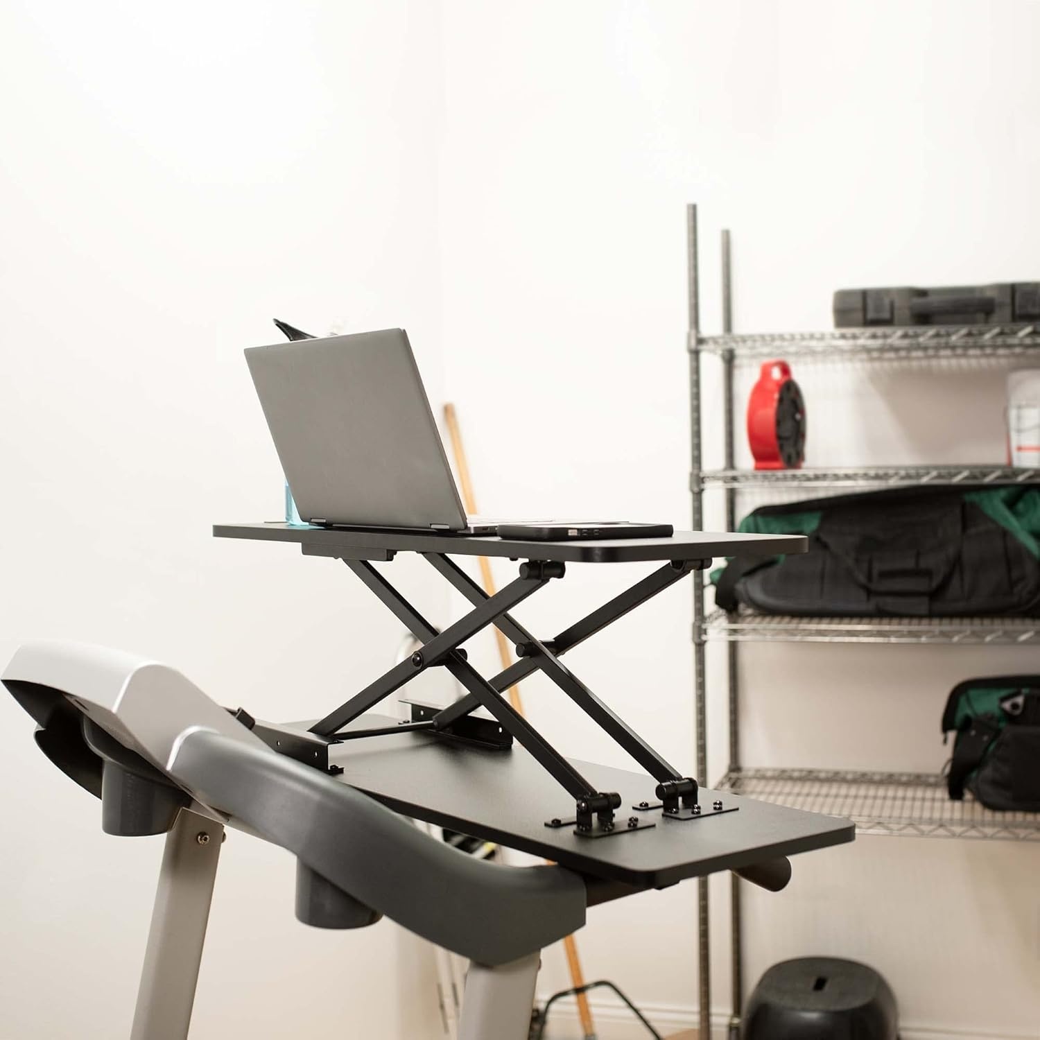 image:imageVIVO Universal Treadmill Desk Riser Height Adjustable Platform for Notebooks Tablets Laptops and More Workstation for Treadmill Handlebars up to 33 inches StandTDML3