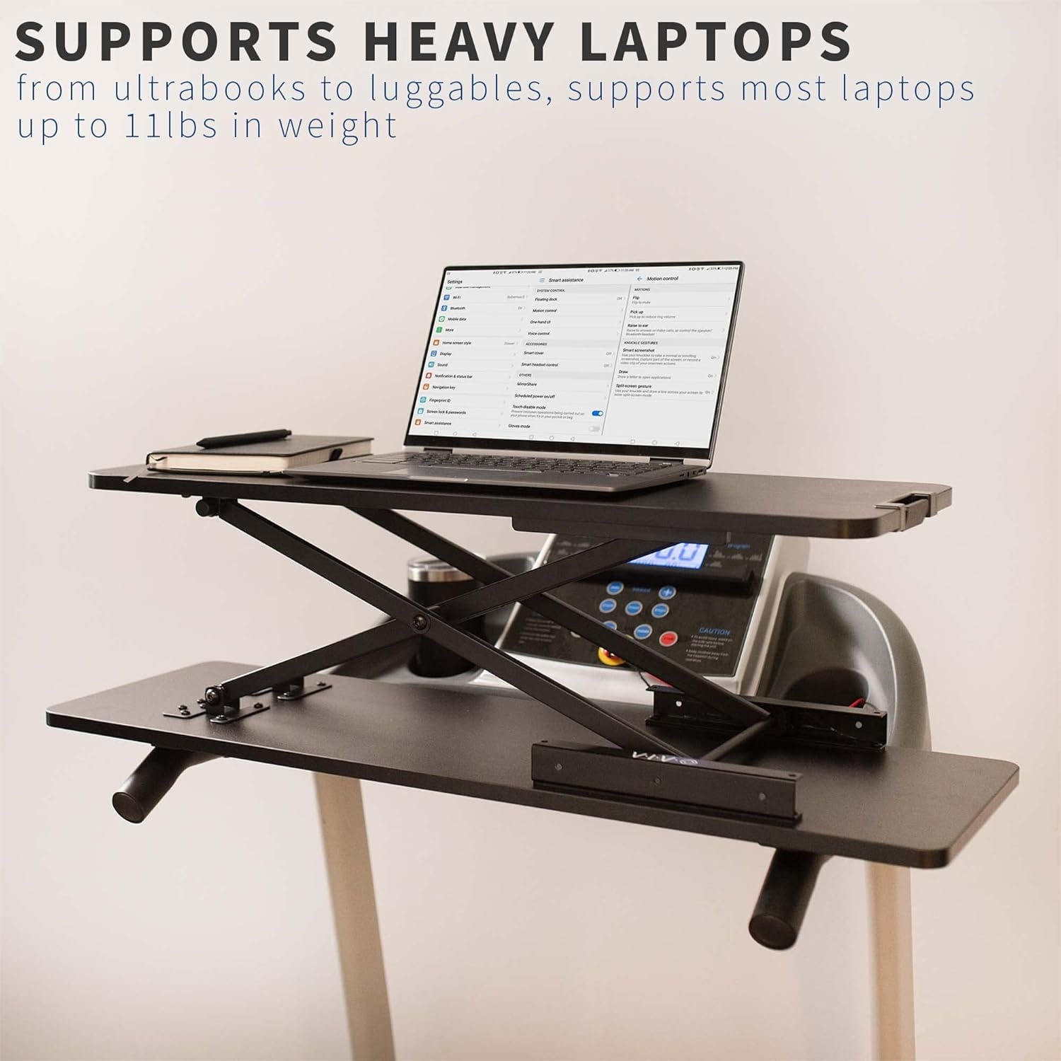 image:imageVIVO Universal Treadmill Desk Riser Height Adjustable Platform for Notebooks Tablets Laptops and More Workstation for Treadmill Handlebars up to 33 inches StandTDML3