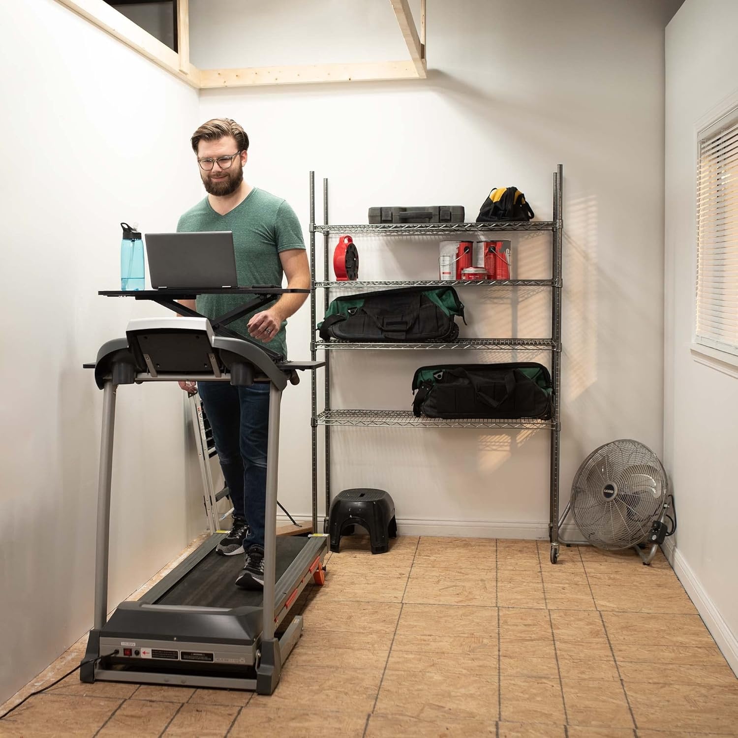 image:imageVIVO Universal Treadmill Desk Riser Height Adjustable Platform for Notebooks Tablets Laptops and More Workstation for Treadmill Handlebars up to 33 inches StandTDML3