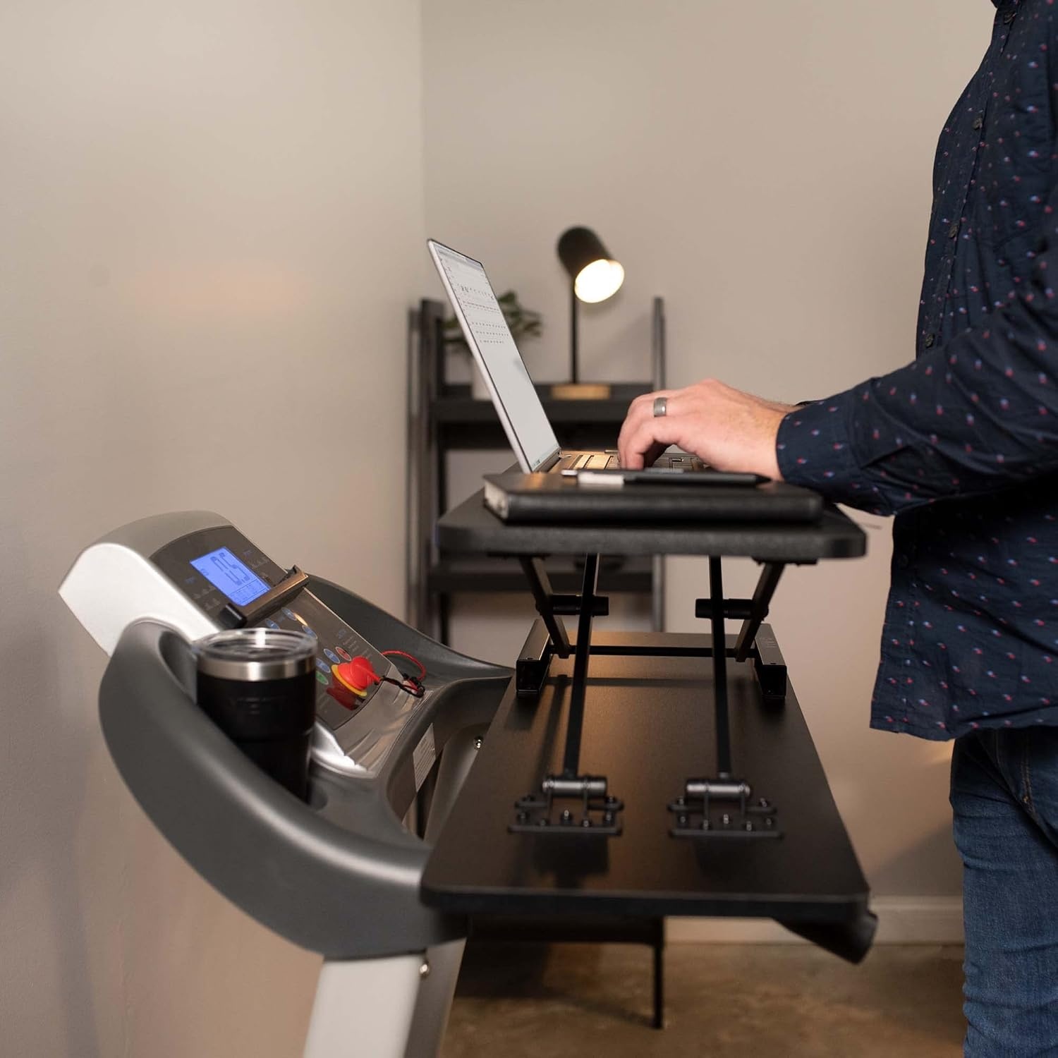 image:imageVIVO Universal Treadmill Desk Riser Height Adjustable Platform for Notebooks Tablets Laptops and More Workstation for Treadmill Handlebars up to 33 inches StandTDML3