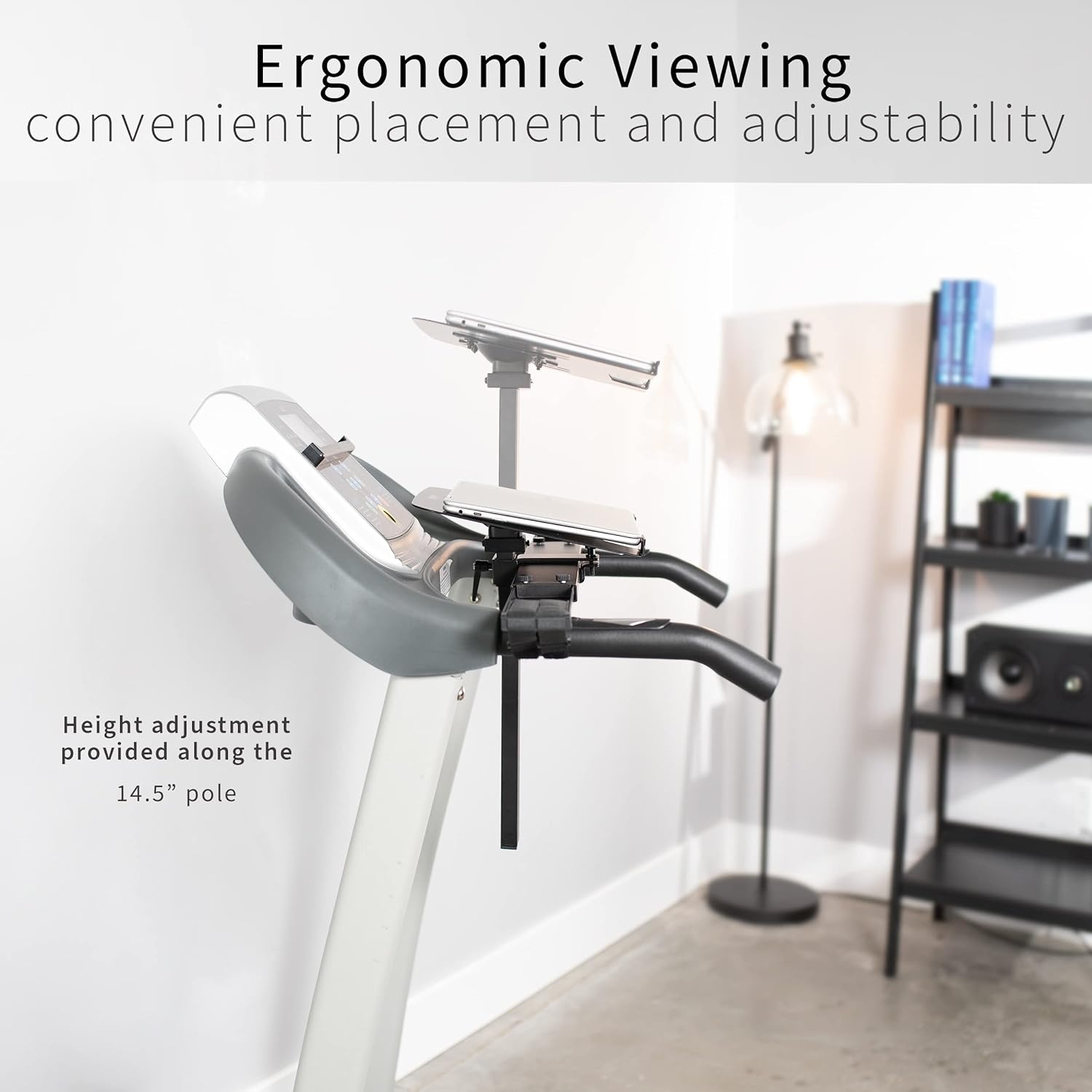 image:imageVIVO Universal Wooden Laptop Treadmill Desk Adjustable Ergonomic Notebook Mount Stand for Treadmills Includes Mouse Pad and Wrist Support StandTDML412 x 105