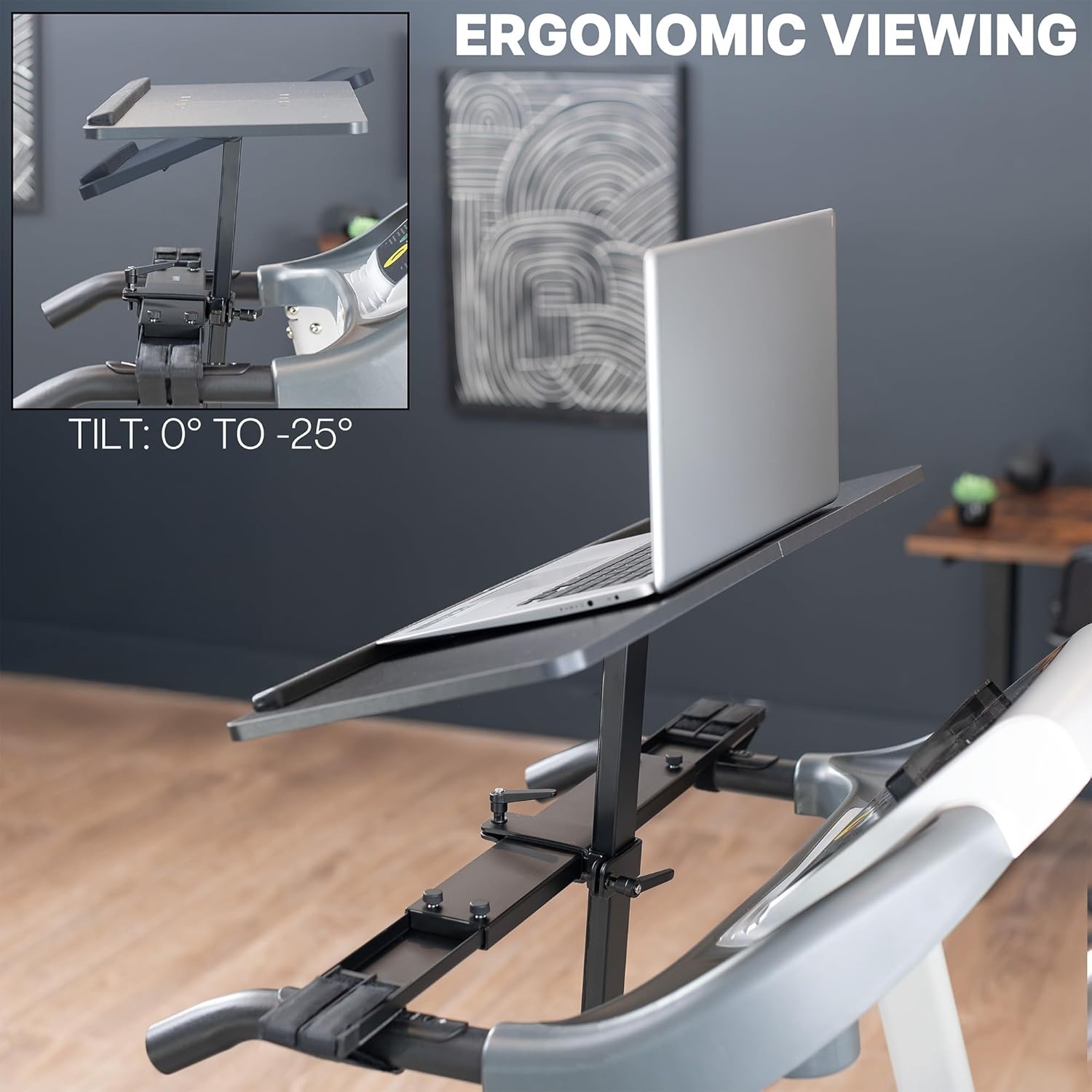 image:imageVIVO Universal Wooden Laptop Treadmill Desk Adjustable Ergonomic Notebook Mount Stand for Treadmills Includes Mouse Pad and Wrist Support StandTDML427 x 11