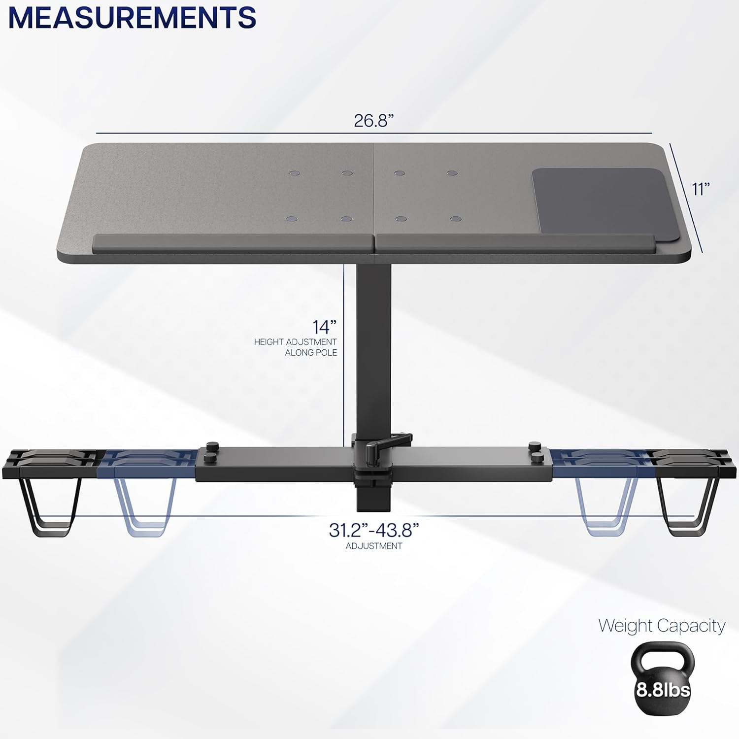image:imageVIVO Universal Wooden Laptop Treadmill Desk Adjustable Ergonomic Notebook Mount Stand for Treadmills Includes Mouse Pad and Wrist Support StandTDML427 x 11