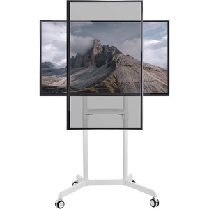 image:imageVIVO Mobile Premium TV Cart for 32 to 88 inch Screens up to 154 lbs Samsung Digital Flipchart Microsoft Surface Hub 2S Portrait to Landscape Shelf Wheels Max VESA 600x400 Black STANDTV02PBWhite