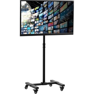 image:imageVIVO Mobile TV Cart for 13 to 50 inch Screens up to 44 lbs LCD LED OLED 4K Smart Flat and Curved Monitor Panels Rolling Stand Locking Wheels Max VESA 200x200 Black STANDTV07WWith Wheels