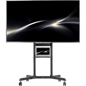 image:imageVIVO Tall TV Cart for 32 to 83 inch Screens up to 110 lbs LCD LED OLED 4K Smart Flat and Curved Panels Rolling Stand with Laptop DVD Shelf Locking Wheels Max VESA 600x400 Black STANDTV13E55 to 100 screen