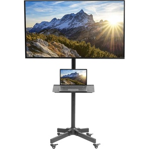 image:imageVIVO Tall TV Cart for 32 to 83 inch Screens up to 110 lbs LCD LED OLED 4K Smart Flat and Curved Panels Rolling Stand with Laptop DVD Shelf Locking Wheels Max VESA 600x400 Black STANDTV13E13 to 60 screen