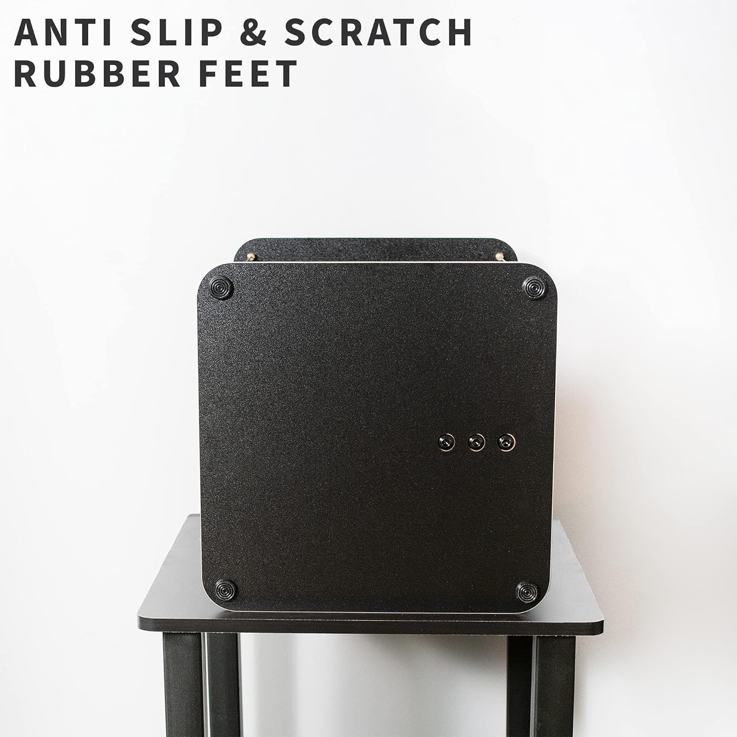 image:imageVIVO AntiGravity 12 inch Speaker Floor Stand Floating Modern Speaker Holder Audio Platform Tensegrity Display Shelf 24 inches High Rustic Vintage Brown Surface Black Frame STANDTEN02DVintage Brown
