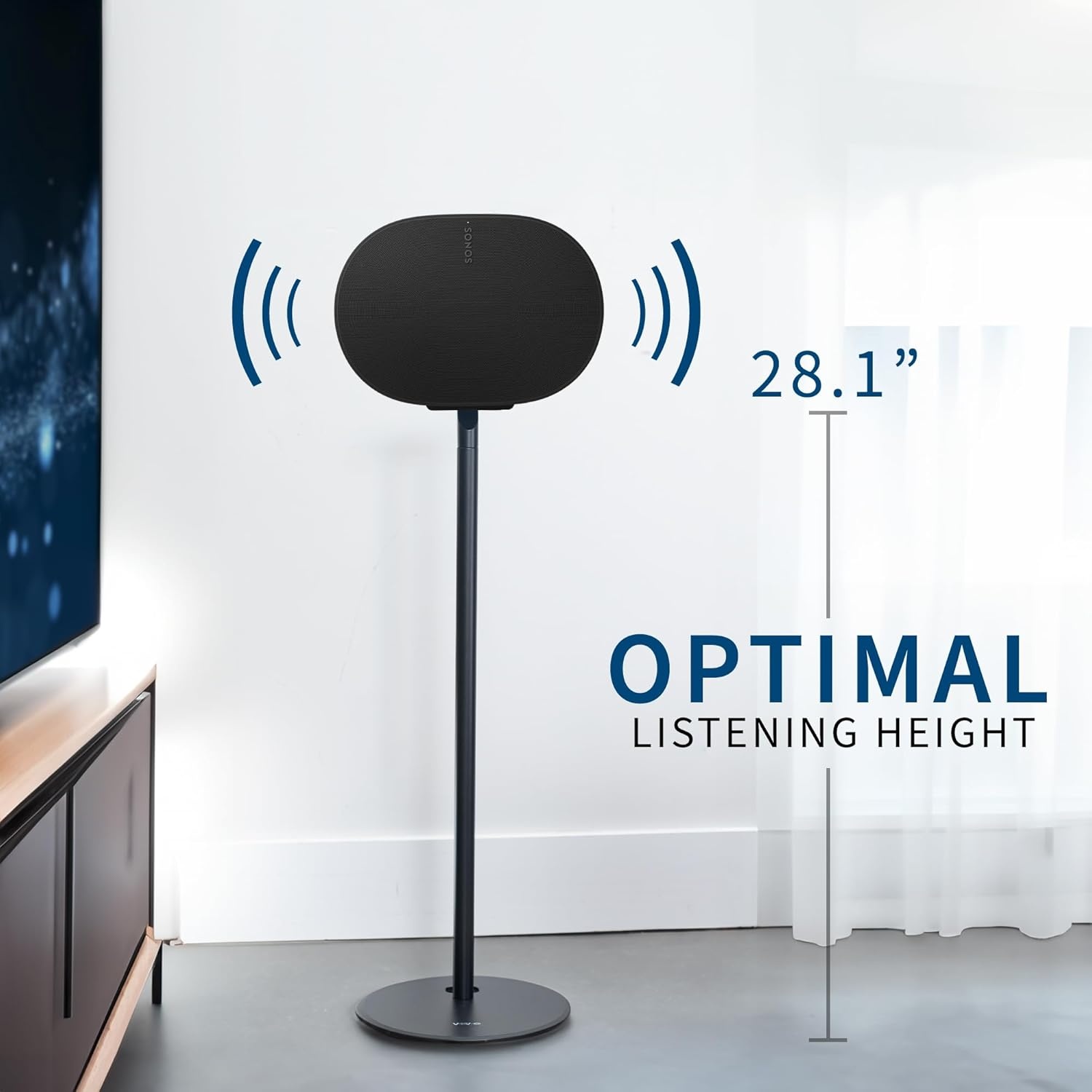 image:imageVIVO Speaker Stands Designed for Sonos Era 300 Speakers Simple and Secure Mounting 2 Pack Black STANDSP300