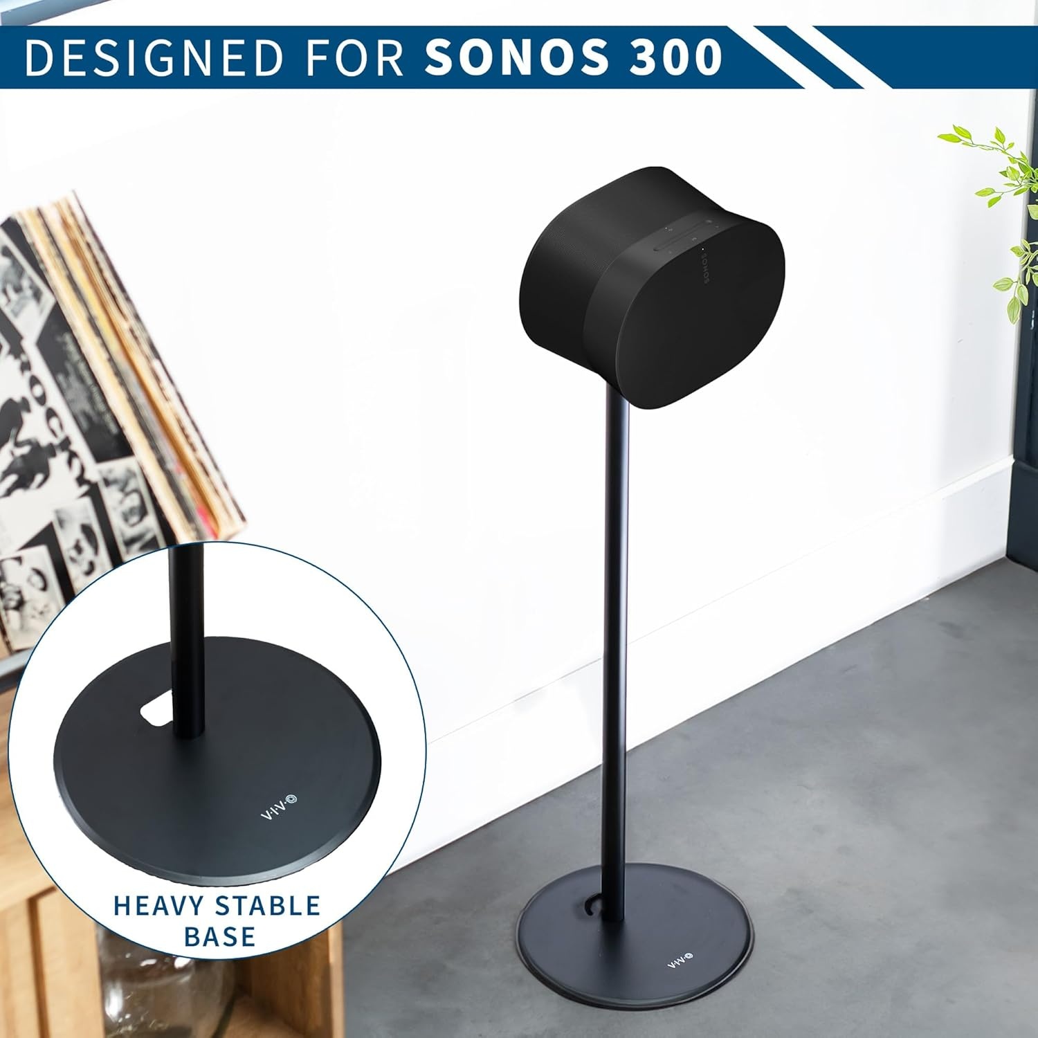image:imageVIVO Speaker Stands Designed for Sonos Era 300 Speakers Simple and Secure Mounting 2 Pack Black STANDSP300