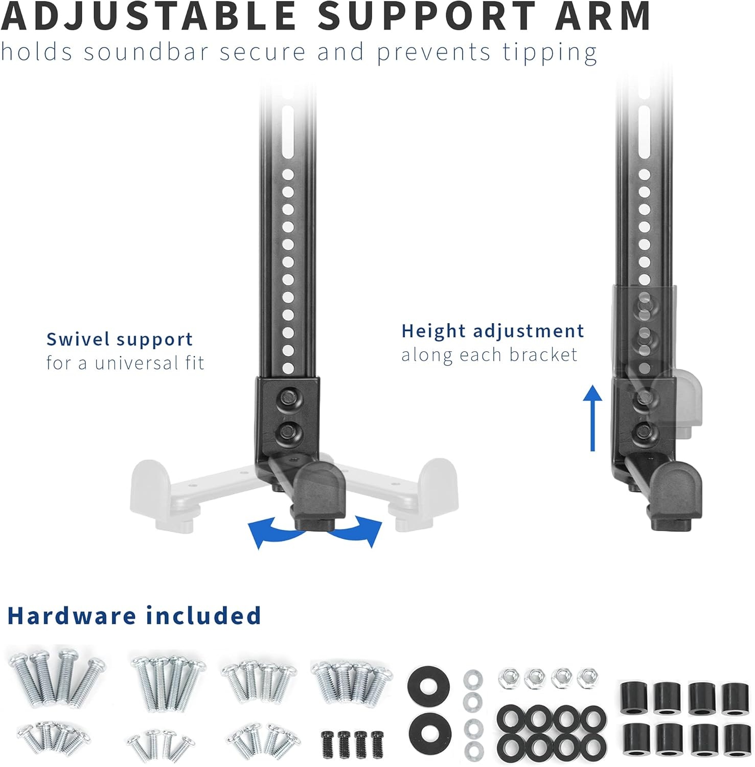 image:imageVIVO Steel Soundbar Bracket Speaker Mount with NonSlip Base Above or Below Wall Mounted TV Fits Most VESA Patterns 33 lbs Capacity MountSPSB5