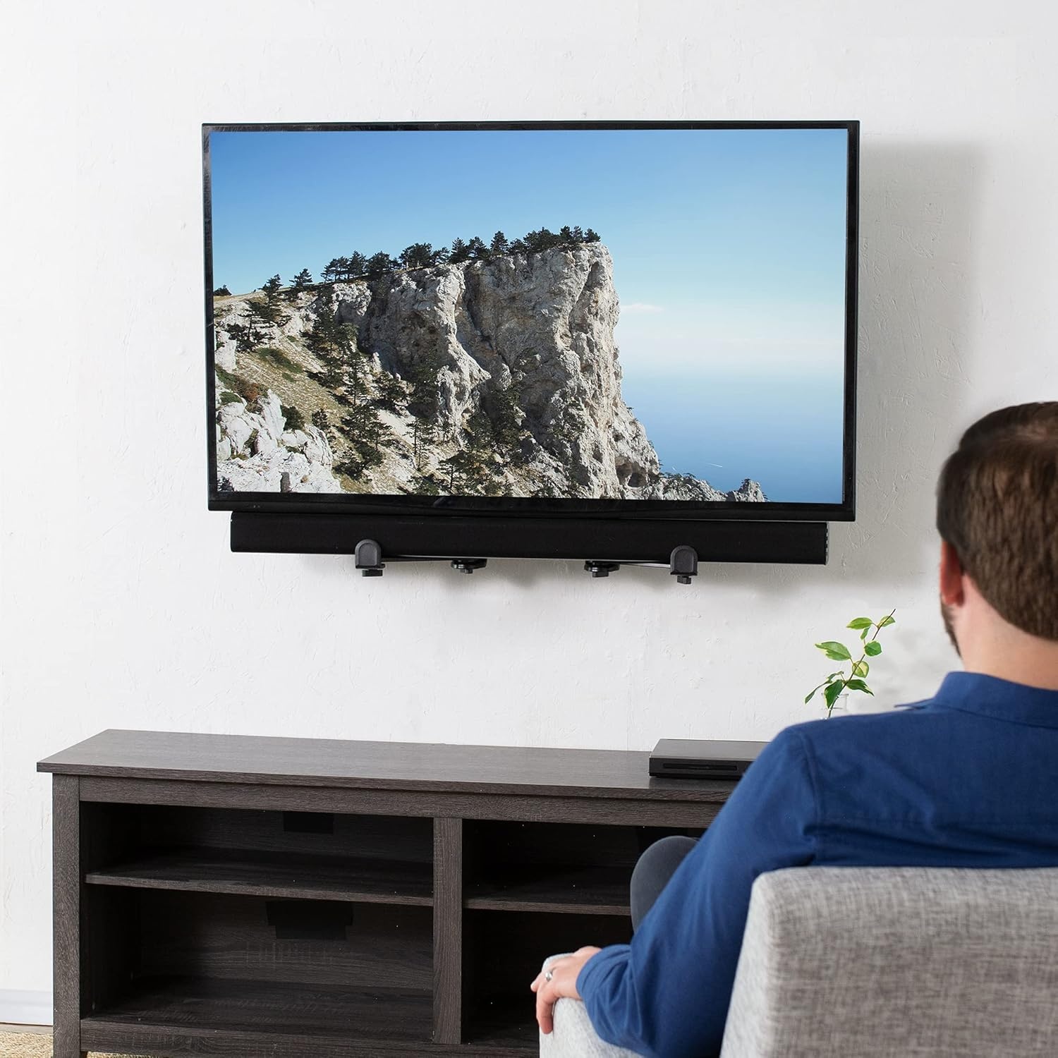 image:imageVIVO Steel Soundbar Bracket Speaker Mount with NonSlip Base Above or Below Wall Mounted TV Fits Most VESA Patterns 33 lbs Capacity MountSPSB5
