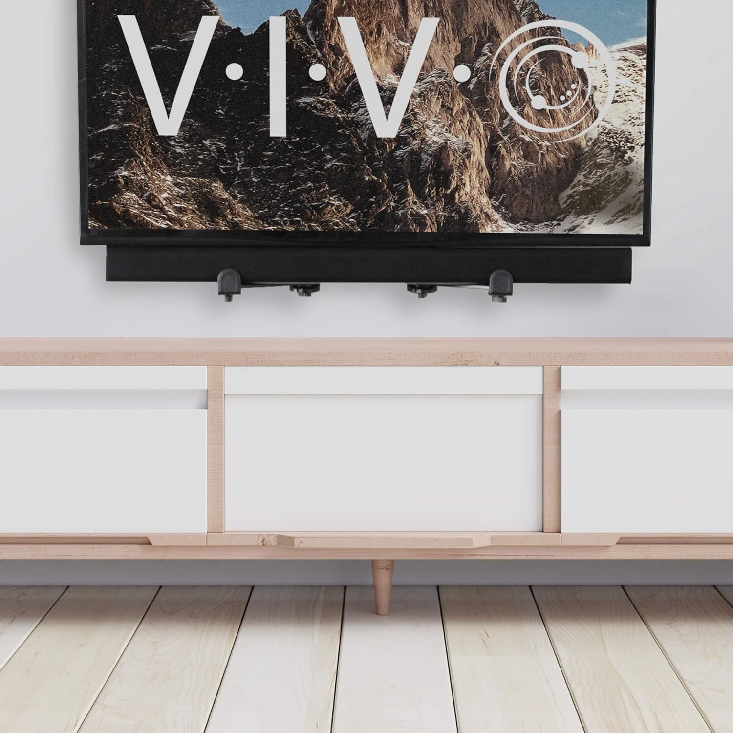 image:imageVIVO Steel Soundbar Bracket Speaker Mount with NonSlip Base Above or Below Wall Mounted TV Fits Most VESA Patterns 33 lbs Capacity MountSPSB5