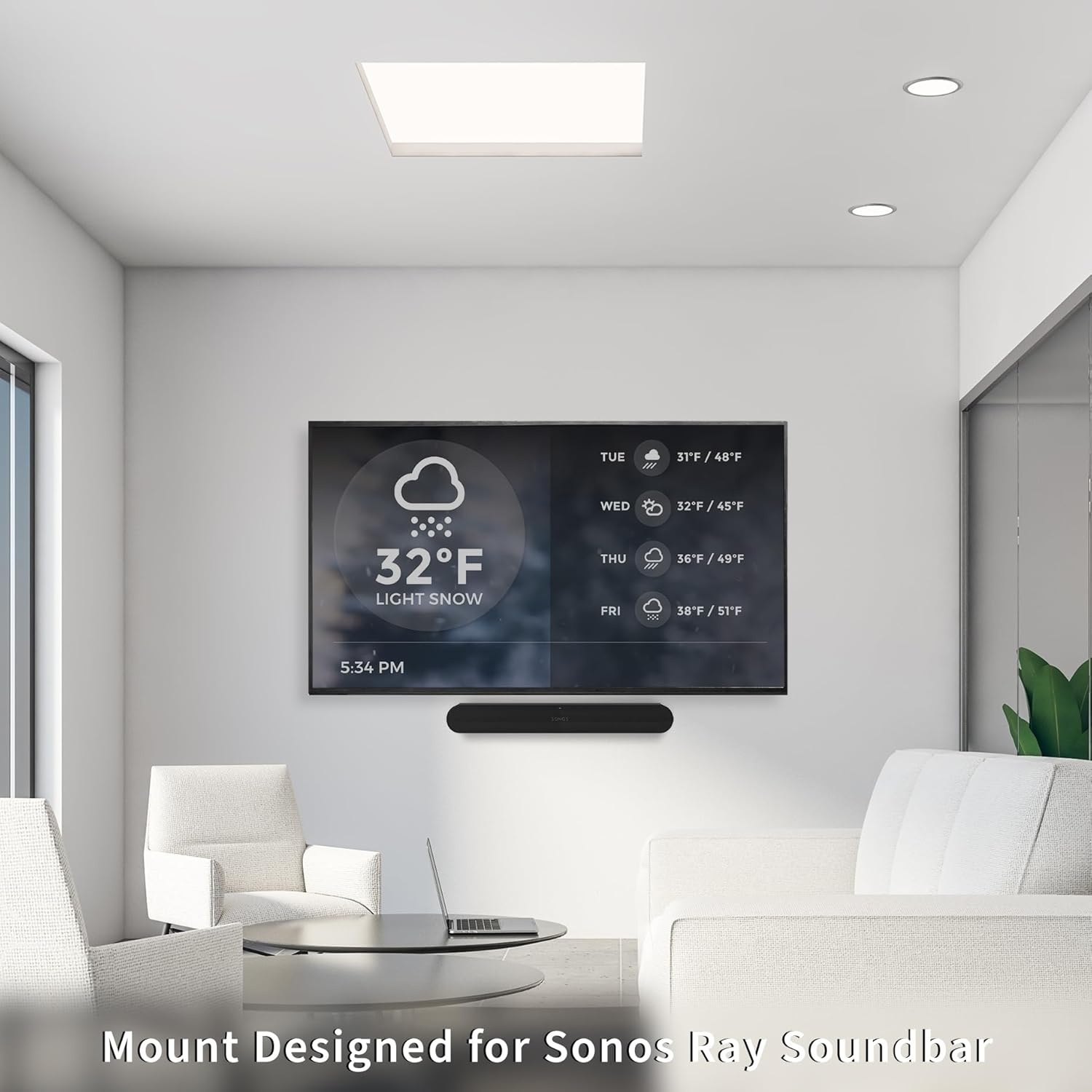 image:imageVIVO Steel Speaker Wall Mount Bracket Designed for Sonos Ray Soundbar Wood Stud Drywall Concrete Installation Mounting Kit Black MOUNTSONOS4R